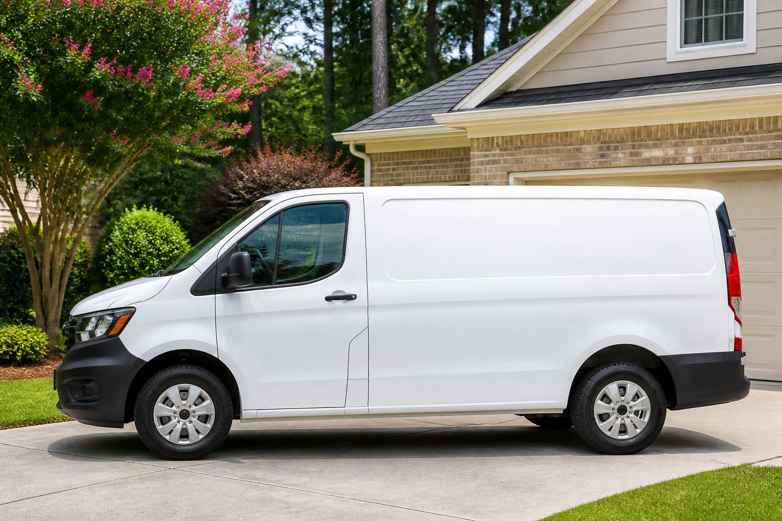 New Albany Garage Door Repair service van in a New Albany driveway